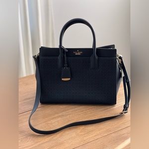 Kate Spade New York Cameron Street Perforated Candace Satchel, navy blue